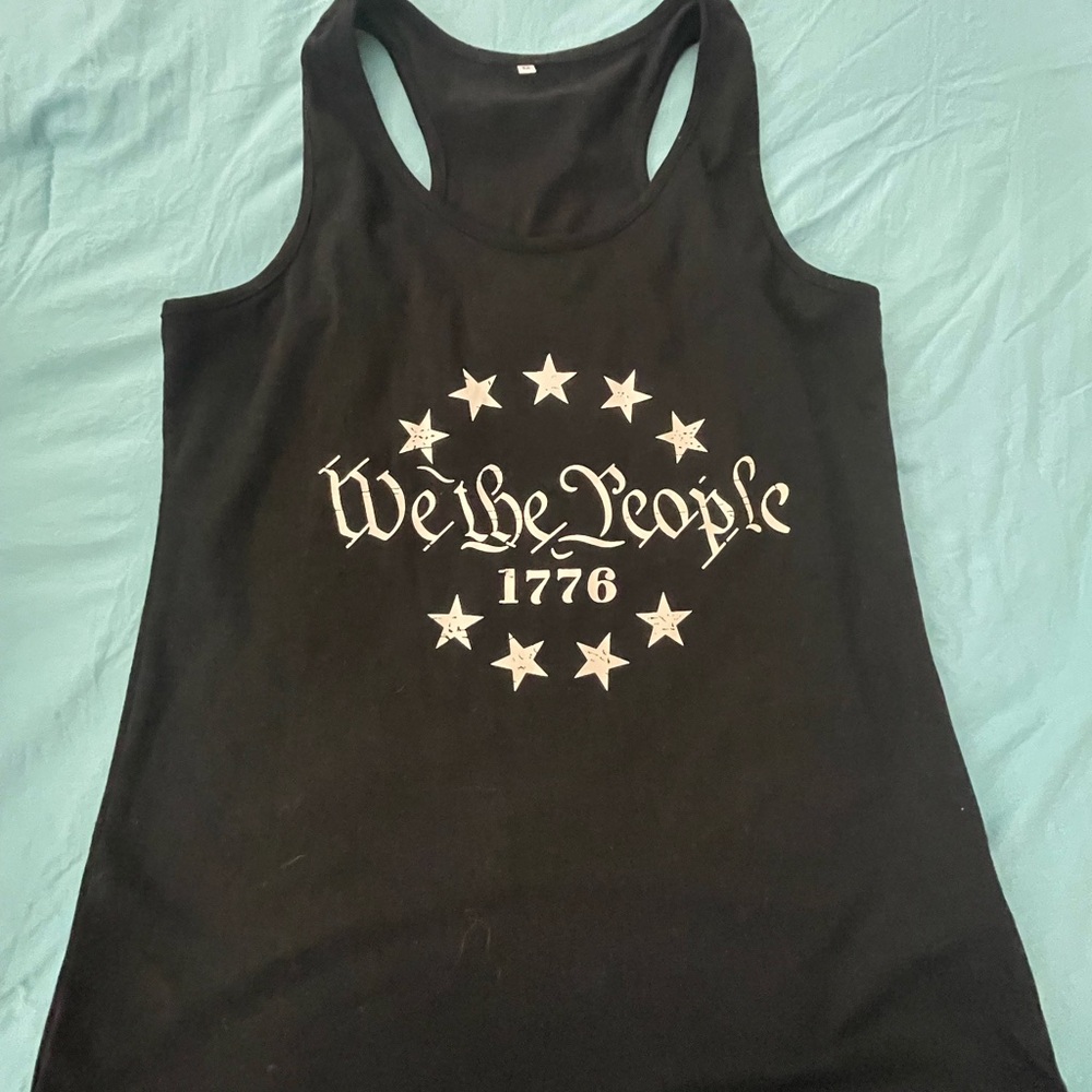 We The People 1776 Graphic Racerback Tank Top - Black